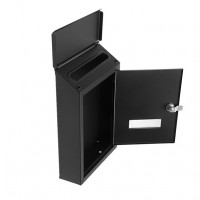 Caixa Correio MILENA Acero Galvanizado Preto 30X21X7 CM, Fechadura com Cilindro Tampa ANTICHUVA Ref: 189201009